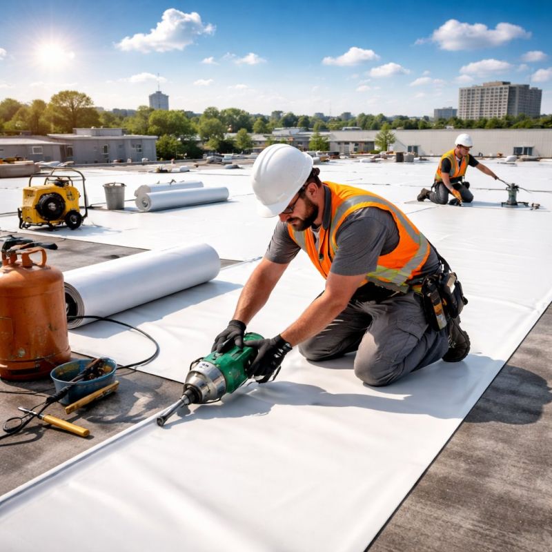 Single Ply Roof Installation in Fredericksburg, VA